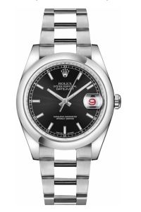 Rolex Stainless Steel Datejust 36 Black Index Oyster
