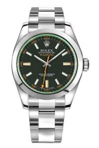 Rolex Milgauss 40 Blue Index Dial Green Crystal Oyster