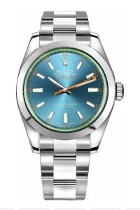 Rolex Milgauss 40 Blue Index Dial Green Crystal Oyster