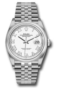 Rolex Steel Datejust 36 White Index Jubilee