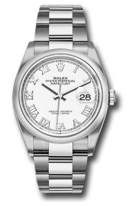 Rolex Steel Datejust 36 White RomanOyster