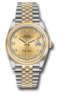 Rolex Steel & Yellow Rolesor Gold Datejust 36 Champagne Diamond Jubilee