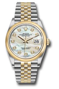 Rolex Steel & Yellow Rolesor Gold Datejust 36 Mother Of Pearl Diamond Jubilee
