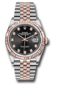 Rolex Steel & Rose Gold Datejust 36 Black Diamond Jubilee