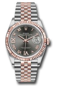 Rolex Steel & Rose Gold Datejust 36 Rhodium Diamond Roman VI & IX Jubilee