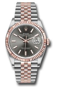 Rolex Steel & 18K Rose Gold Datejust 36 Rhodium Index Jubilee