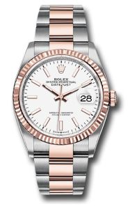 Rolex Steel & Rose Gold Datejust 36 White Index Oyster