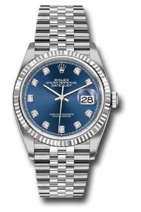 Rolex Stainless Steel Datejust 36 Blue Diamond Jubilee