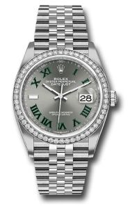Rolex Steel & White Gold Datejust 36 Wimbledon  Jubilee Diamond Bezel