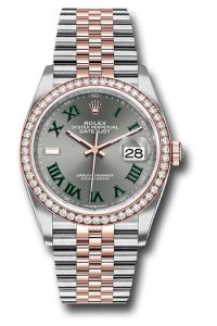 Rolex Steel & Everose Gold Datejust 36 Wimbledon Jubilee Diamond Bezel