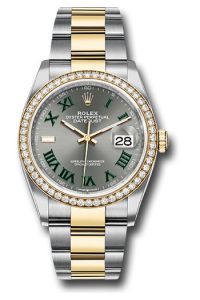 Rolex Steel & Yellow Gold Datejust 36 Wimbledon Diamond Bezel Oyster