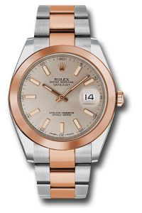 Rolex Everose Gold and Steel Datejust 41 Sundust Index Oyster