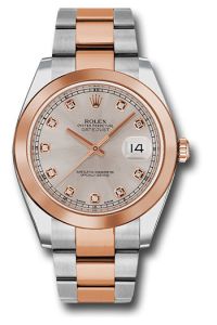 Rolex Everose Gold and Steel Datejust 41 Sundust Diamond Oyster