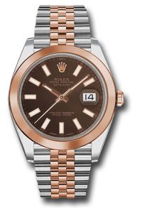 Rolex Everose Gold & Steel Datejust 41 Chocolate Index Jubilee