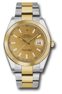 Rolex Yellow Gold & Steel Datejust 41 Champagne Index  Oyster