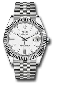 Rolex Stainless Steel & White Gold Datejust 41 Whire Index Jubilee