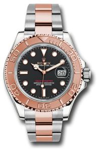 Rolex Stainless Steel and Everose Gold Yacht-Master 40 Black Dial
