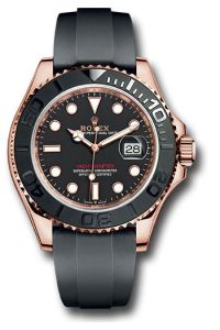 Rolex Everose Gold Yacht-Master 40 Black Dial Oysterflex
