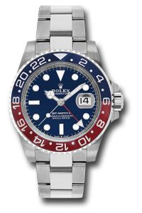 Rolex White Gold GMT Master II 40 Blue & Red Pepsi Bezel Oyster