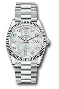 Rolex Platinum Day-Date 36 Mother Of Pearl Diamond Dial