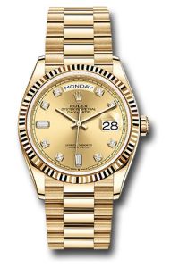 Rolex 18K Yellow Gold Day-Date 36 Champagne Diamond