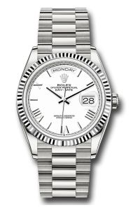 Rolex 18K White Gold Day-Date 36 White Roman