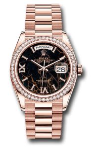 Rolex 18K Rose Gold Day-Date 36 Eisenkiesel Diamond Bezel
