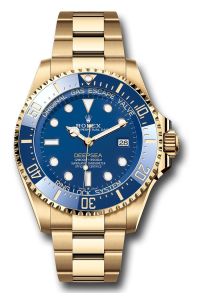 Rolex 18K Yellow Gold Deepsea Watch Blue Dial