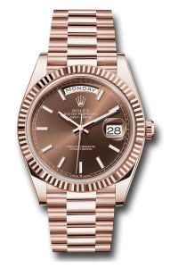 Rolex Everose Gold Day-Date 40 Chocolate Index