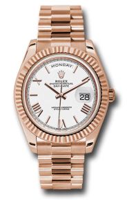 Rolex Everose Gold Day-Date 40 White Roman