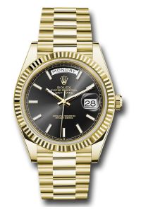 Rolex Yellow Gold Day-Date 40 Black Index