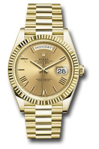 Rolex Yellow Gold Day-Date 40 Champagne Roman