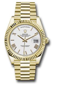 Rolex Yellow Gold Day-Date 40 White Roman