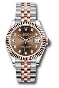 Rolex Steel & Rose Gold Datejust 31 Chocolate Diamond Jubilee