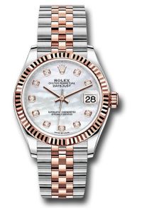 Rolex Steel & Rose Gold Datejust 31 Mother Of Pearl Diamond Jubilee