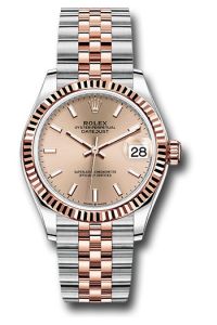 Rolex Steel & Rose Gold Datejust 31 Rose Index Jubilee