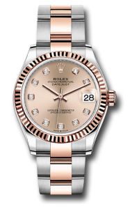 Rolex Steel & Rose Gold Datejust 31 Rose Diamond Oyster