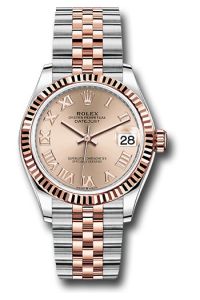 Rolex Steel & Rose Gold Datejust 31 Rose Roman Jubilee
