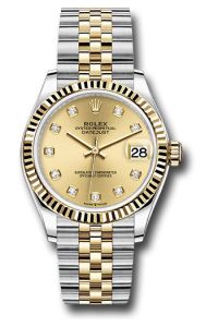 Rolex Steel & Yellow Gold Datejust 31 Champagne Diamond Jubilee