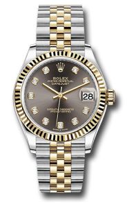 Rolex Steel & Yellow Gold Datejust 31 Dark Grey Diamond Jubilee