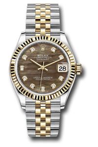 Rolex Steel & Yellow Gold Datejust 31 Dark Mother Of Pearl Diamond Jubilee