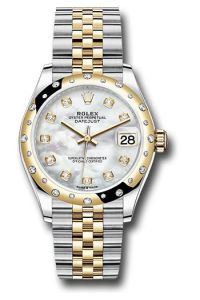 Rolex Steel & Yellow Gold Datejust 31 Mother Of Pearl Diamond Jubilee Diamond Bezel 24