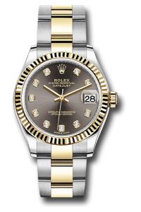 Rolex Steel & Yellow Gold Datejust 31 Dark Grey Diamond Oyster