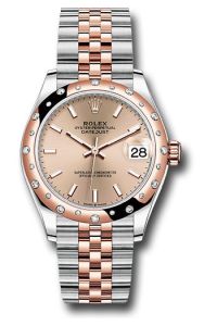 Rolex Steel & Rose Gold Datejust 31 Rose Index Jubilee Diamond Bezel 24