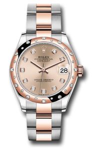 Rolex Steel & Rose Gold Datejust 31 Pink Diamond Oyster Diamond Bezel 24