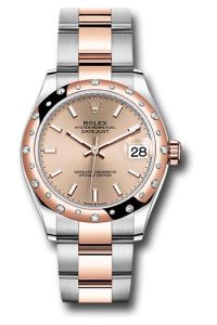 Rolex Steel & Rose Gold Datejust 31 Pink Index Oyster Diamond Bezel 24