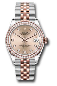 Rolex Steel & Rose Gold Datejust 31 Rose Diamond Jubilee Diamond Bezel
