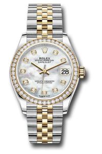Rolex Steel & Yellow Gold Datejust 31 Mother Of Pearl Diamond Jubilee Diamond Bezel