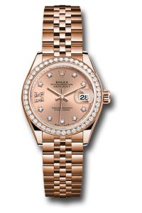 Rolex Everose Gold Datejust 28 Rose Star Diamond President Diamond Bezel