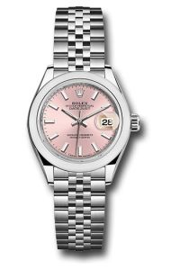Rolex Steel Lady Datejust 28 Pink Index Jubilee